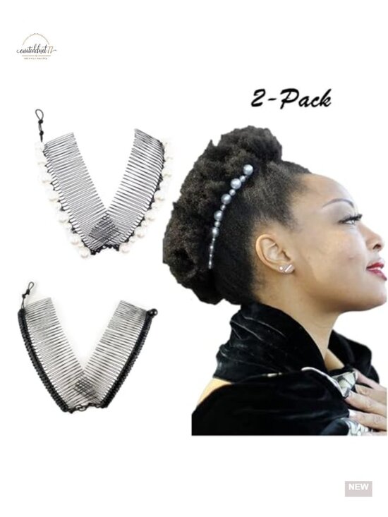 Super Stretch Banana Hair Clips - No Pulling Gentle Hold Updo Hairstyle 2-Pack main image 4